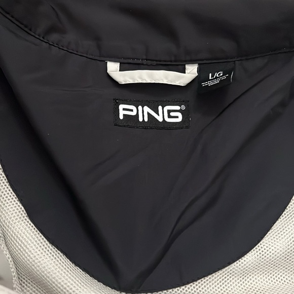 PING GOLF WIND JACKET SZ L EUC CREAM AND BLACK - Picture 3 of 6